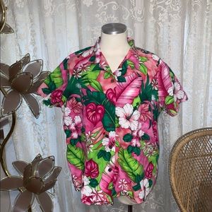 Vintage button up Hawaiian top